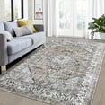 thumbnail image 1 of Garvee 5x7 Floral Print Area Rug Vintage Rug Persian Rug Medallion Distressed Rug Floor Carpet Washable Rug Soft Foldable Accent Rug, Taupe, 1 of 8
