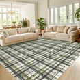 thumbnail image 1 of Garvee 5x7 Geometric Striped Area Rug Living Room Rug, Machine Washable Plaid Rugs With Non-Slip Backing Low Pile Stain Resistant Indoor Carpet for Bedroom Dining Room Home Office, Green, 1 of 3