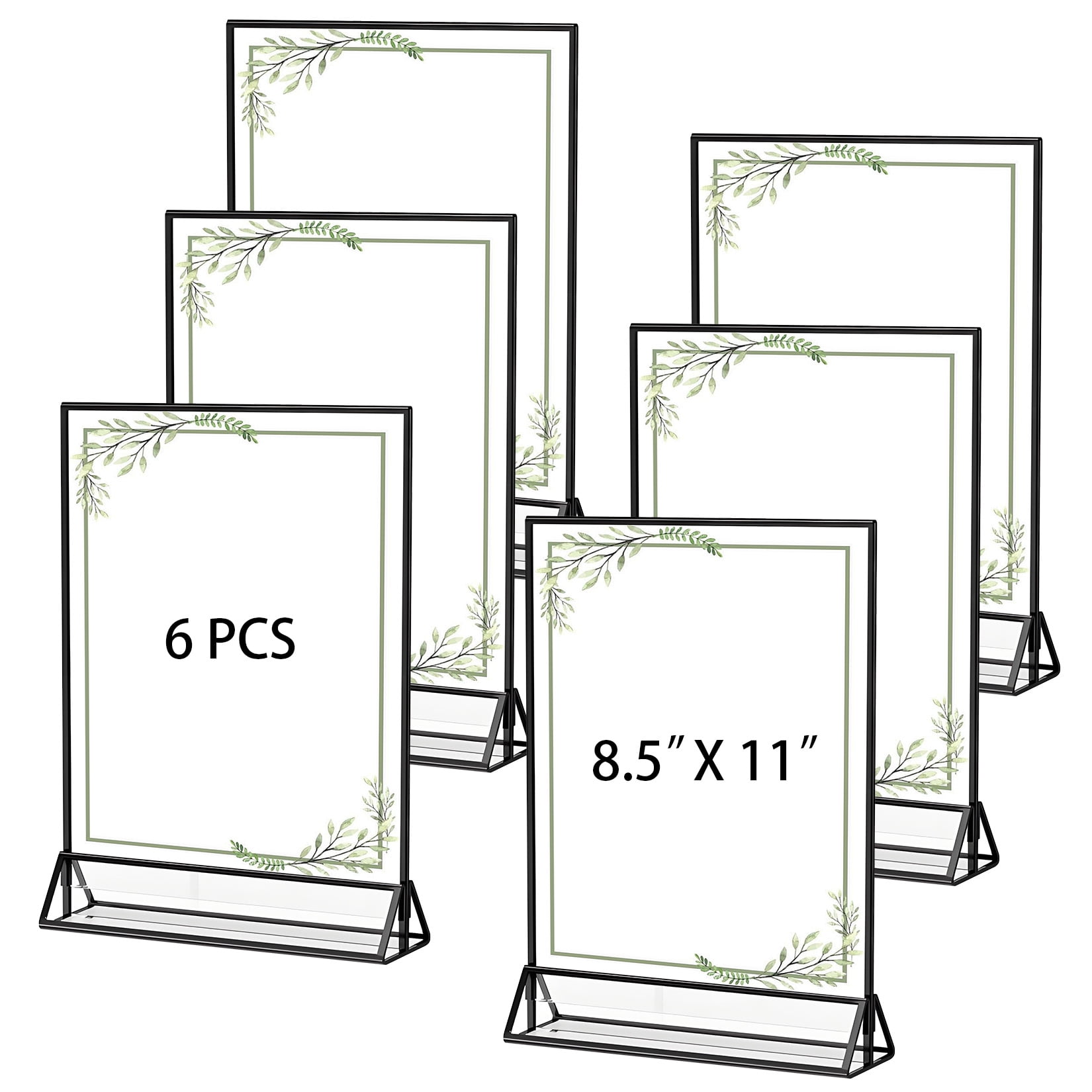 Garvee 6 Packs 8.5 x 11 Inch Acrylic Sign Holder with Black Frame ...