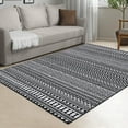 thumbnail image 1 of Garvee 6' x 9' Geometric Area Rug Washable Boho Areas Rug Soft Chenille Bohemian Carpet Foldable Thin Rug for Bedroom Living Room, Black, 1 of 6