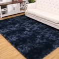 thumbnail image 1 of Garvee 6' x 9' Shag Area Rug Modern Plush and Thick Fluffy Rug Non-Slip Carpet Fuzzy Shaggy Rug for Bedroom, Navy Blue, 1 of 6