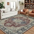 thumbnail image 1 of Garvee 6'x9' Area Rugs Vintage Persian Floral Print Rug, Non-Slip Boho Traditional Indoor Oriental Carpet Washable Soft Floor Rug for Living Room Bedroom Home Office, Red, 1 of 10