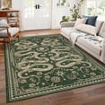 thumbnail image 1 of Garvee 6'x9' Modern Snake Printed Area Rug Washable Living Room Rug, Forest Low Pile Stain Resistant Rug Non Slip Carpet for Bedroom Dining Room, Green, 1 of 8