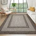 thumbnail image 1 of Garvee 6'x9' Printed Braided Rugs Farmhouse Bordered Carpet, Machine Washable Indoor Area Rug Non-Slip Low Pile Rugs for Living Room Bedroom Home Decor, Camel, 1 of 9