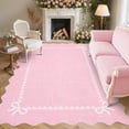thumbnail image 1 of Garvee 6'x9' Scalloped Area Rug Modern Solid Rug, Washable Rug Soft Low Pile Carpet with Non Slip Backing for Living Room Bedroom Home Decor, Pink, 1 of 9