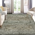 thumbnail image 1 of Garvee 6'x9' Vintage Area Rugs, Machine Washable Indoor Rug Non-Slip Carpets for Living Room Bedroom Dining Room Farmhouse, Low Pile Traditional Distressed Rugs, Green, 1 of 9