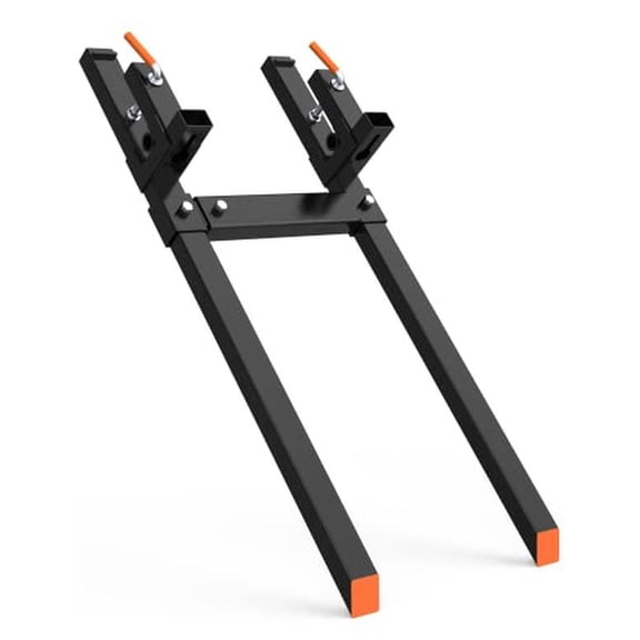 Garvee 60" Clamp on Pallet Forks, 2000LBS Heavy Duty Quick Attach Bucket Fork with Adjustable Stabilizer Bar for Tractor Loader Skid Steer,Black