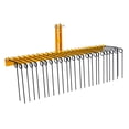 thumbnail image 1 of Garvee 60" Pine Straw Needle Rake, 26 Coil Spring Tines, Durable Powder Coated Steel Tow Behind Landscape Rake with 3 Point Hitch Receiver Attachment Fit for Cat0, Cat1,Cat3 Tractors, Yellow, 1 of 7