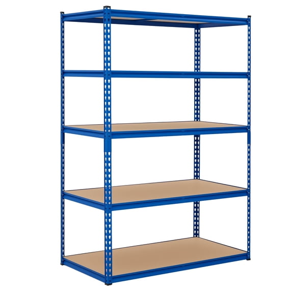 Garvee 60"W 5-Tier Heavy Duty Garage Shelving, 2500lbs Capacity Metal Storage Rack, Blue