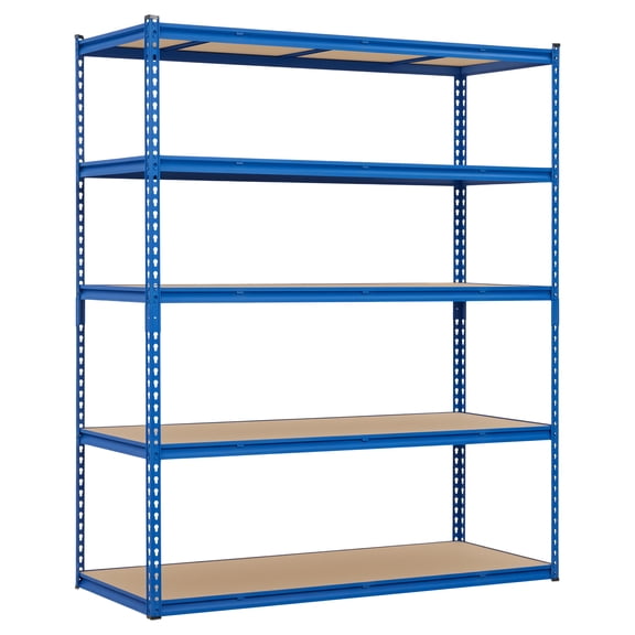 Garvee 60"W 5-Tier Heavy Duty Garage Shelving, 2500lbs Capacity Metal Storage Rack, Blue