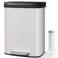 thumbnail image 1 of Garvee 15.85 Gallon Kitchen Garbage Can with Liner Rim & Soft Close Plastic Lid, White, 1 of 7