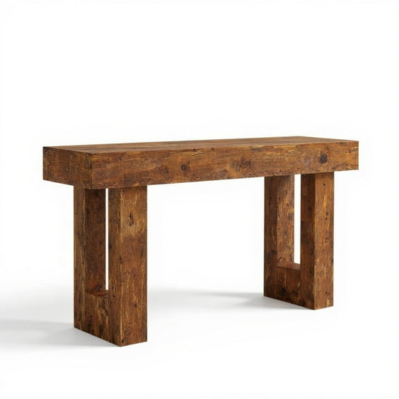 Garvee 63" Console Table for Entryway, Industrial Console Sofa Table, Brown