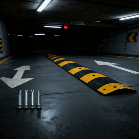 Garvee 6FT Rubber Speed Bump, 22,000 lb Load, 2-Channel Cable Protector Ramp, 72*12*2"