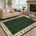 thumbnail image 1 of Garvee 6x9 Modern Bordered Area Rugs Floral Print Rug, Ultra-Soft Low Pile Non Slip Carpet Washable Stain Resistant Rug for Living Room Bedroom Home Office, Green, 1 of 8