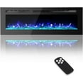 thumbnail image 1 of Garvee 72" Electric Fireplace Insert, Ultra-Slim Wall Mounted/Recessed Heater, 12 Flame Colors, WiFi, Remote & Touchscreen, Adjustable Thermostat, Black, 1 of 7