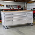 thumbnail image 1 of Garvee 72" Rolling Workbench, Heavy Duty Tool Chest Workbench with 15 Drawers and Locking System for Garage, Warehouse, Silver, 1 of 8