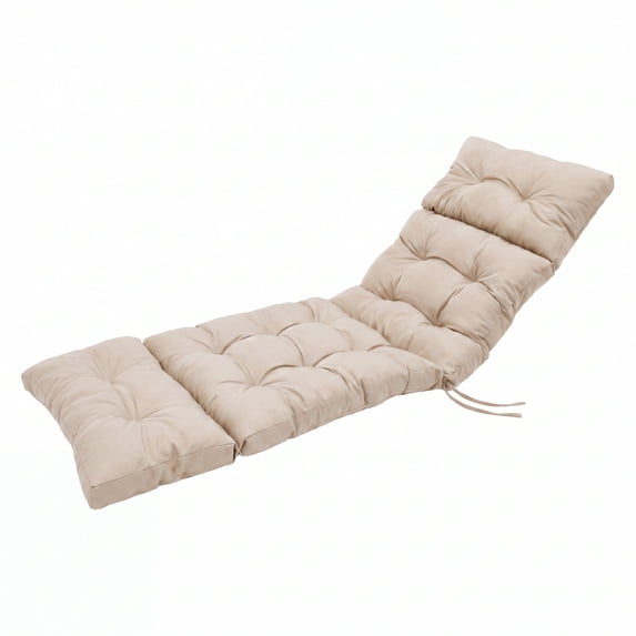 Garvee 74.8"x22.8"x4.7" Chaise Lounge Cushion Water-Resistant Non-Slip for Patio Furniture, Beige
