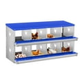 thumbnail image 1 of Garvee 8 Compartments Chicken Nesting Boxes without Legs, Roll-Out Egg Collection, Galvanized, Easy Clean & Install, Blue, 1 of 7