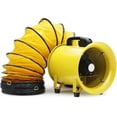 thumbnail image 1 of Garvee 8" Portable Utility Blower/Exhaust, 33FT PVC Duct Hose, 195W 1070CFM Explosion Proof Fan, High Velocity Ventilation Extraction Blower for Basements, Tunnels, Factories, Warehouse, 1 of 8