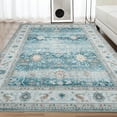 thumbnail image 1 of Garvee 8' x 10' Large Area Rug Vintage Persian Rug Distressed Carpet Lightweight Machine Washable Non Slip Indoor Rug for Dining Room, Light Green, 1 of 7
