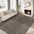 thumbnail image 1 of Garvee 8'x10' Solid Area Rug Washable Large Rug, Modern Abstract Printed Carpet Anti-Slip Backing Contemporary Stripes Rugs for Living Room Bedroom Home Office, Brown, 1 of 8