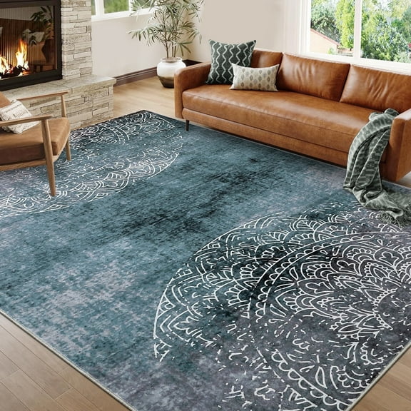 Garvee 8'x10' Area Rugs, Modern Abstract Living Room Rugs, Vintage Rugs Washable Throw Print Carpet for Bedroom Dining Room Home Decor,Brown
