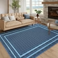 thumbnail image 1 of Garvee 8'x10' Bordered Print Area Rug Washable Rugs, Non Slip Modern Geometric Rug Stain Resistant Indoor Carpet for Living Room Bedroom Dining Room, Blue, 1 of 8