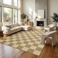 thumbnail image 1 of Garvee 8'x10' Checkered Area Rug Soft Plaid Carpet, Washable Non Slip Indoor Floor Mats for Living Room Bedroom Home Office, Linen, 1 of 9