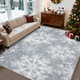 thumbnail image 1 of Garvee 8'x10' Christmas Area Rugs Snowflake Printed Carpet, Washable Low Pile Rug with Non-Slip Backing Soft Non Shedding Indoor Mats for Living Room Bedroom Holiday Decor, Gray, 1 of 8
