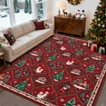 thumbnail image 1 of Garvee 8'x10' Christmas Rugs Decorative Xmas Carpet, Washable Rug Christmas Tree Accent Indoor Mats with Non-Slip Backing for Living Room Bedroom Office, Red, 1 of 8