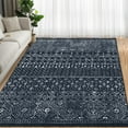 thumbnail image 1 of Garvee 8'x10' Geometric Area Rugs Boho Washable Carpet, Non Slip Low Pile Rug Foldable Stain Resistant Indoor Mat for Bedroom Living Room Playroom, Black, 1 of 8
