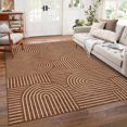thumbnail image 1 of Garvee 8'x10' Modern Abstract Area Rug Rainbow Stripe Carpet, Washable Rugs Simple Style Home Decor Carpet with Non-Slip Backing Low Pile Floor Mat for Living Room Bedroom, Camel, 1 of 7