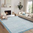 thumbnail image 1 of Garvee 8'x10' Modern Border Area Rug Solid Neutral Rug, Washable Non Slip Soft Accent Carpet for Living Room Bedroom Home Decor, Light Blue, 1 of 8