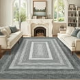 thumbnail image 1 of Garvee 8'x10' Modern Braided Printed Area Rug Washable Accent Carpet, Non-Slip Bordered Indoor Rugs Foldable Low Pile Floor Cover for Living Room Bedroom Home Office, Gray, 1 of 8