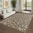 thumbnail image 1 of Garvee 8'x10' Modern Floral Pattern Area Rug, Machine Washble Rug Low Pile Floor Soft Carpet Non-Slip Stain Resistant Rug for Living RooM Bedroom Home Decor, Brown, 1 of 8