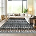 thumbnail image 1 of Garvee 8'x10' Vintage Boho Geometric Area Rug Stain-Resistant Non Shedding Rug Soft Foldable Accent Rugs Home Decor, Gray Multi, 1 of 6