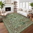 thumbnail image 1 of Garvee 8'x10' Vintage Floral Area Rugs Washable Botanical Printed Rugs Carpet, Low Pile Non Slip Oriental Rug Stain Resistant Indoor Rugs for Living Room Bedroom Dining Room, Light Green, 1 of 8