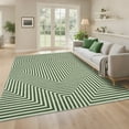 thumbnail image 1 of Garvee 8'x10' Washable Rugs Modern Abstract Striped Area Rugs, Non-Slip Contemporary Accent Rug Low Pile Indoor Geometric Carpet for Living Room Bedroom Dining Room, Green, 1 of 8
