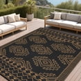 thumbnail image 1 of Garvee 8'x10' Waterproof Outdoor Rug, Modern Reversible Plastic Straw Patio Rug Foldable Lightweight RV Picnic Mat, Geometric Outdoor Carpet for Deck Balcony Porch, Black and Brown, 1 of 9