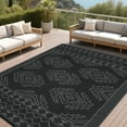 thumbnail image 1 of Garvee 8'x10' Waterproof Outdoor Rug, Modern Reversible Plastic Straw Patio Rug Foldable Lightweight RV Picnic Mat, Geometric Outdoor Carpet for Deck Balcony Porch, Black and Gray, 1 of 9