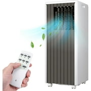 Garvee 8000 BTU Portable Air Conditioner Cools Up to 350 sq. ft. with Remote Control, LED Touch Panel, Built-in Dehumidifier, Fan, 3 in 1 Compact Indoor AC Unit for Home Office Dorm, Black+White