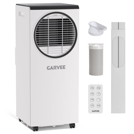 Garvee 8000 BTU Portable Air Conditioner - Quiet 3-in-1 AC with Dehumidifier Fan, Easy Install for Home Bedroom Dorm, Energy Efficient with Remote Control, 150-200 Sq Ft