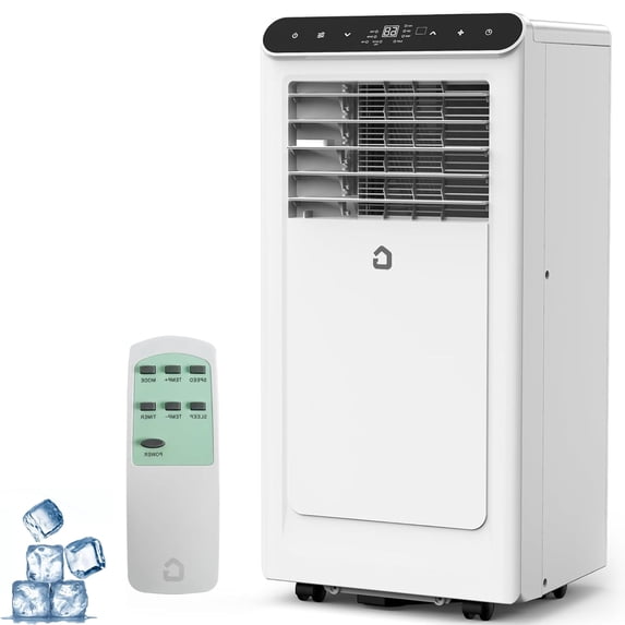 Garvee 8000 BTU Portable Air Conditioner with Remote Control, Indoor Standing AC Unit for Cool up to 350 Sq.ft, White/Black