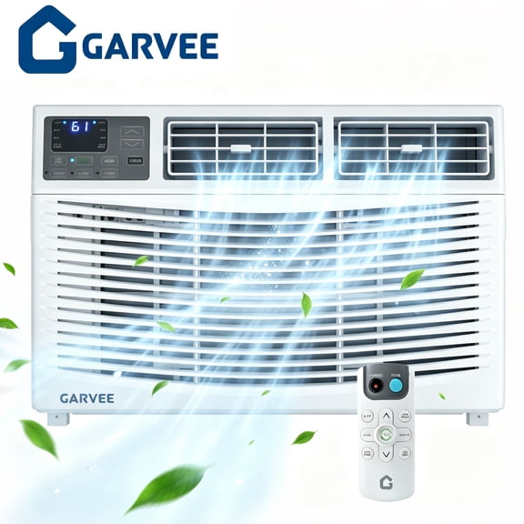 Garvee 8000 BTU Window Air Conditioner, Small AC Window Unit with Remote and Window Kit, White