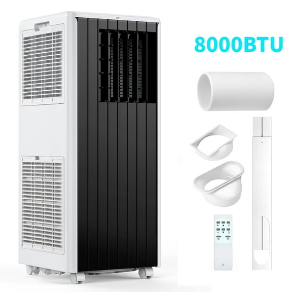 Garvee 5000 BTU (8000 ASHRAE) 115V Smart Portable Air Conditioner with Remote, Covers up to 350 Sq. ft. Black