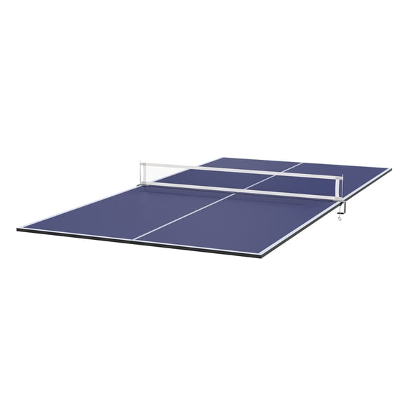 Garvee 8ft Ping Pong Table Tennis Conversion Top, 2 Piece Foldable Design with Net, Blue