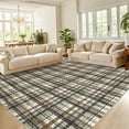 thumbnail image 1 of Garvee 8x10 Geometric Striped Area Rug Living Room Rug, Machine Washable Plaid Rugs With Non-Slip Backing Low Pile Stain Resistant Indoor Carpet for Bedroom Dining Room Home Office, Coffee, 1 of 8