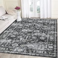 thumbnail image 1 of Garvee 8x10 Vintage Area Rugs Washable Rug for Living Room, Non Slip Non Shedding Soft Indoor Carpet, Retro Oriental Floral Print Rugs for Bedroom Home Office, Black and Gray, 1 of 7