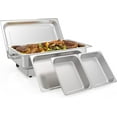 thumbnail image 1 of Garvee 9 QT Electric Chafing Dish with Stainless Steel Lid, 1 Full Size & 2 Half Size Pans, Silver, 1 of 7