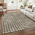 thumbnail image 1 of Garvee 9'x12' Area Rugs Modern Plaid Rug, Washable Geometric Rug Stain-Resistant Non Slip Indoor Rug for Living Room Dining Room Office, Coffee, 1 of 7